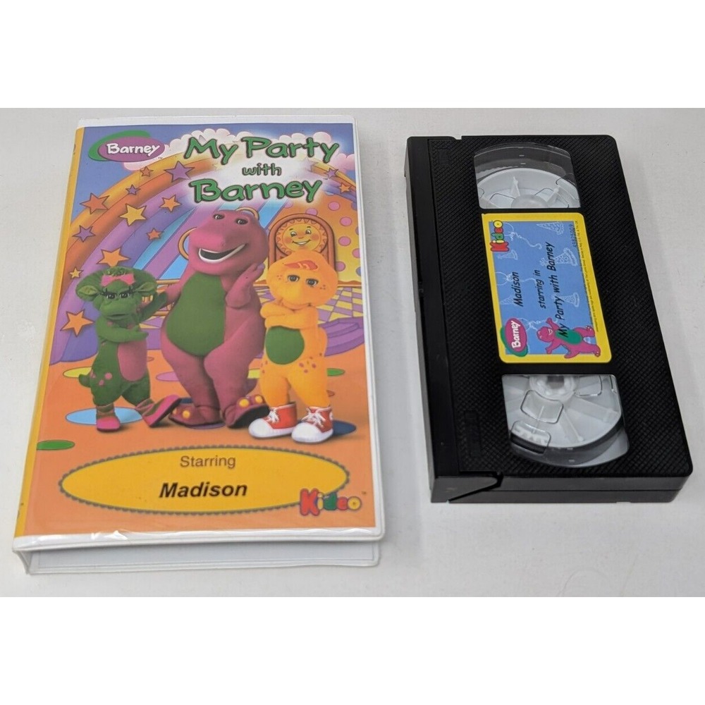 My Party With Barney‎ VHS Cassette Tape Video Kideo Staring Madison Vintage